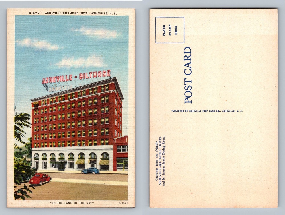 Asheville, NC-North Carolina, Biltmore Hotel Land of Sky PC Vintage Postcard