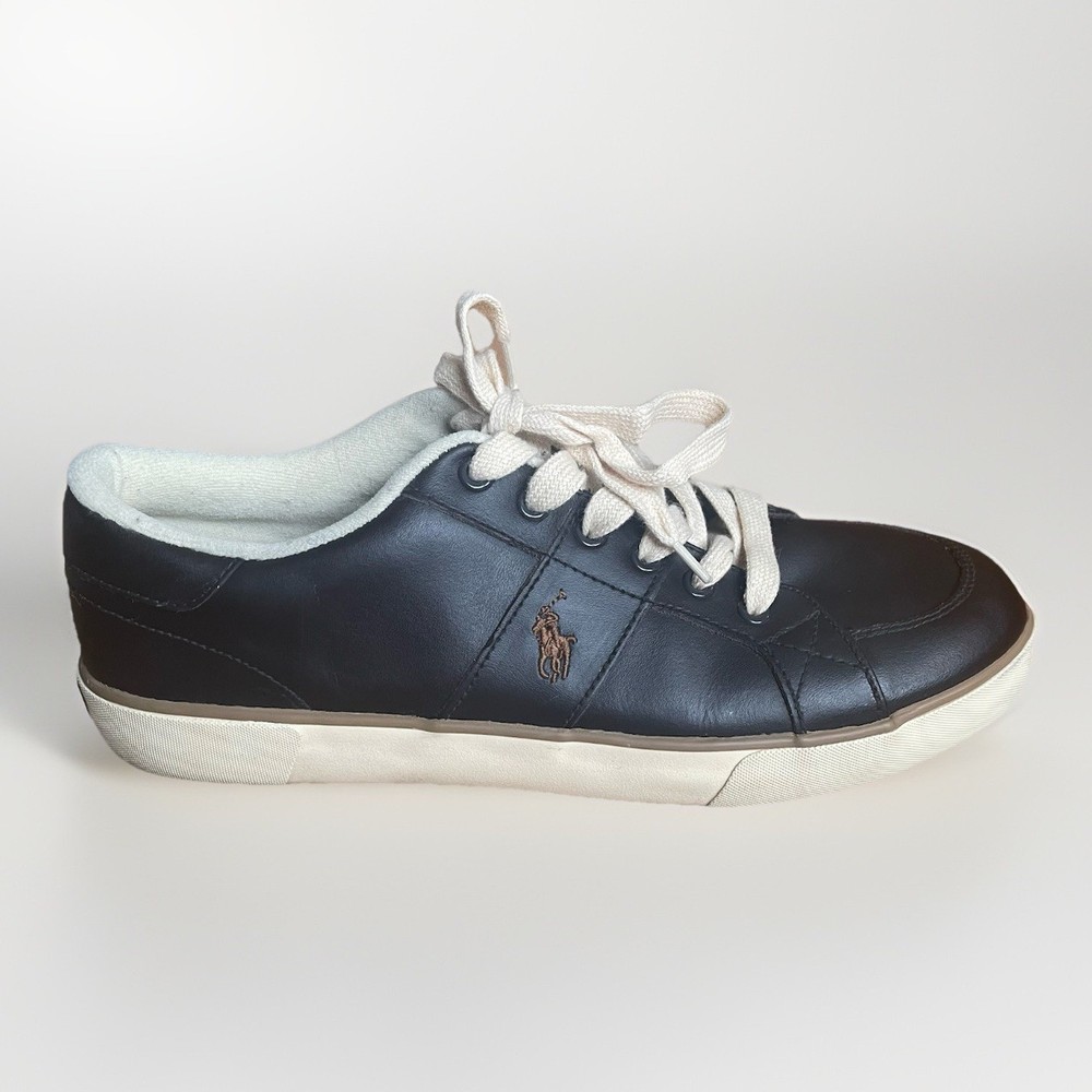 Polo Ralph Lauren Vaughn Sneakers Mens 12 Brown Leather Casual Lace Up Shoes
