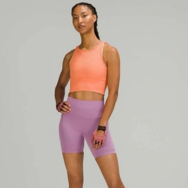 Lululemon Power Pivot Ribbed Cropped Reversible Tank Top Size 8