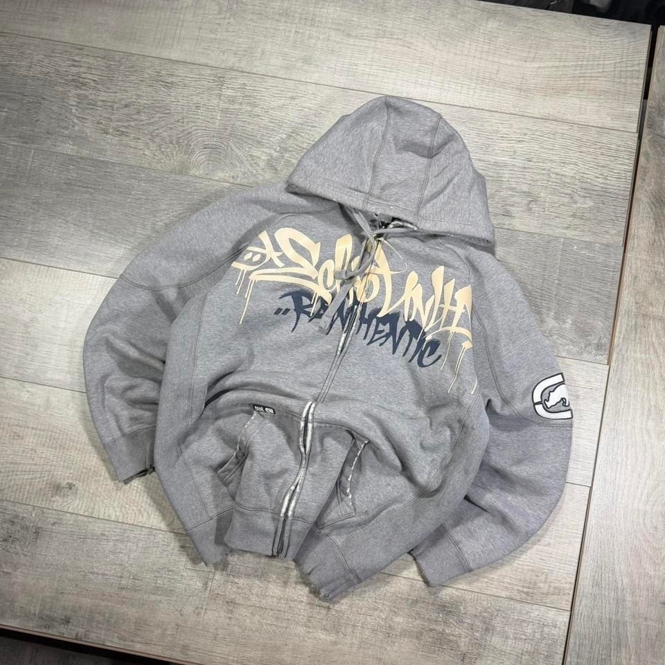 Vintage 2000s rare grail echo unlimited Y2K distressed, thrashed hoodie Size XL