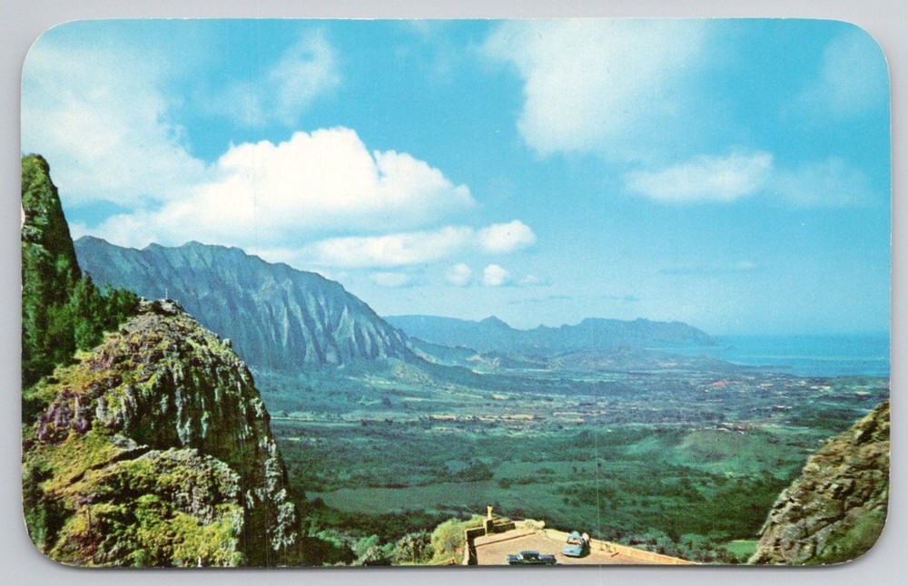 Nuuanu Pali Lookout View Postcard Oahu Hawaii Curteichcolor Vintage