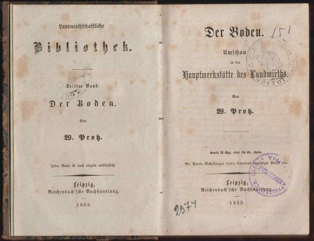 Rare 1855 Protz German Agriculture Multivolume Set in Four Volumes