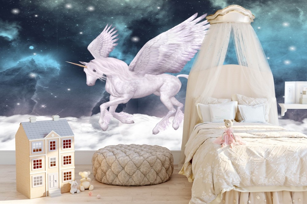 3D Pegasus Starry Sky Illustration Wall Murals Wallpaper Murals Wall Sticker 2