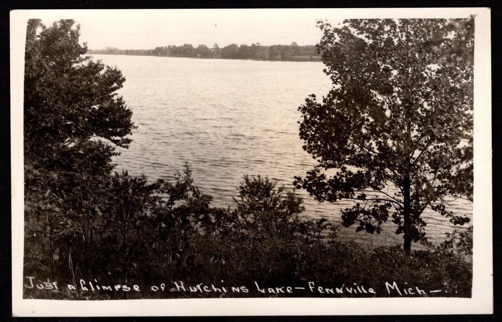 FENNVILLE MICHIGAN Hutchins Lake RPPC Real Photo Postcard