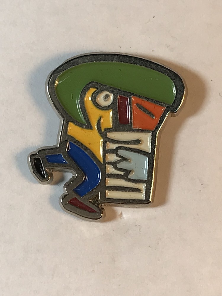 PIN ABSTRAC ART GREEN YELLOW BLUE READING