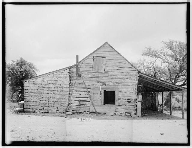 Texas 1930s Historic Log Cabin Stone House Historic American Buildings Survey