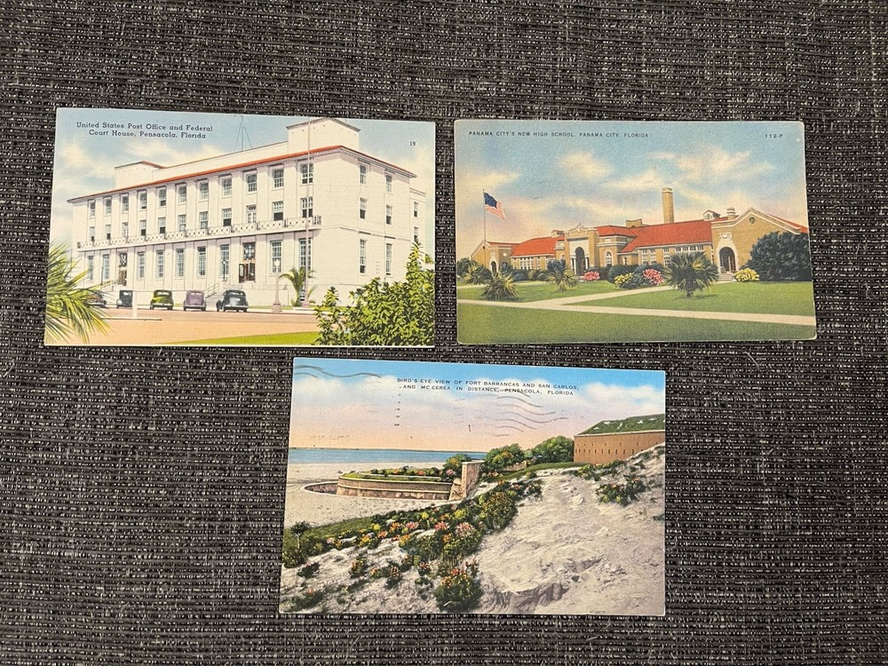 Vintage Linen Postcards Florida~ Vintage Pensacola & Panama City Views