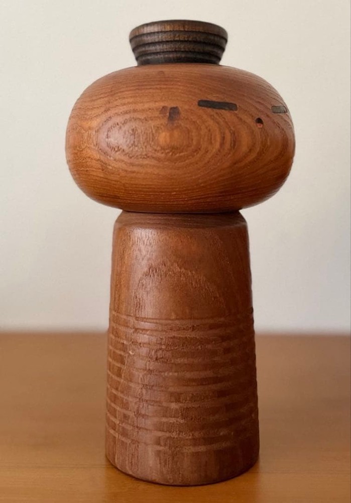 Sanpei Wooden Kokeshi Doll 22cm/760g Signed Traditional Japanese Craft