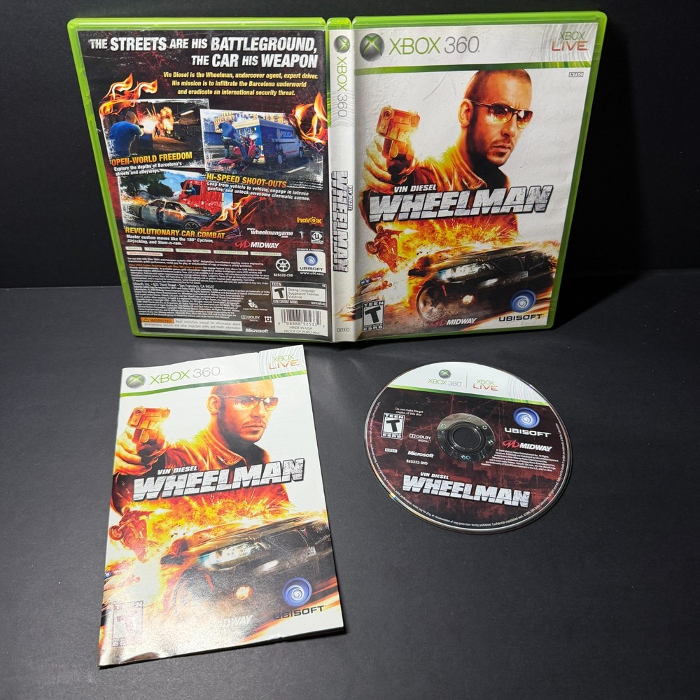 Wheelman Vin Diesel Game (Microsoft Xbox 360, 2009) CIB w/Manual Tested