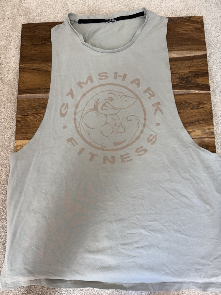 Gymshark Legacy Drop Arm Tank Stone Grey, Size Large