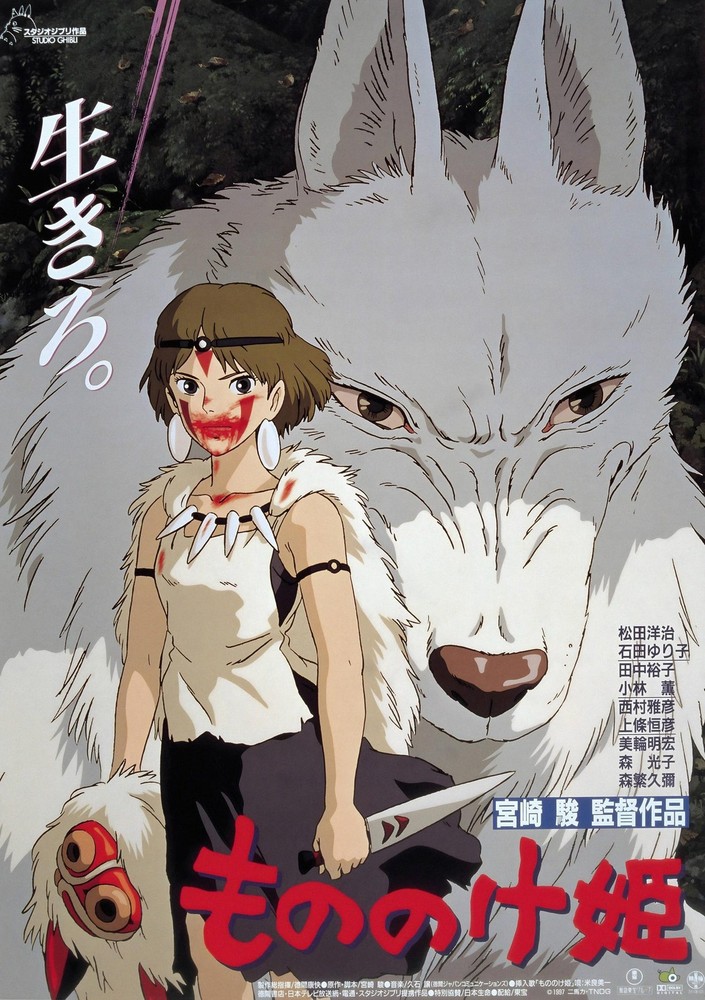Princess Mononoke 1997 Movie Poster | Studio Ghibli High Quality Wall Art