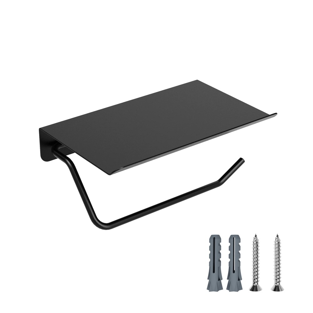 Holder with Shelf, Bathroom Accessories Tissue Roll Dispenser Storage Wall Mo...