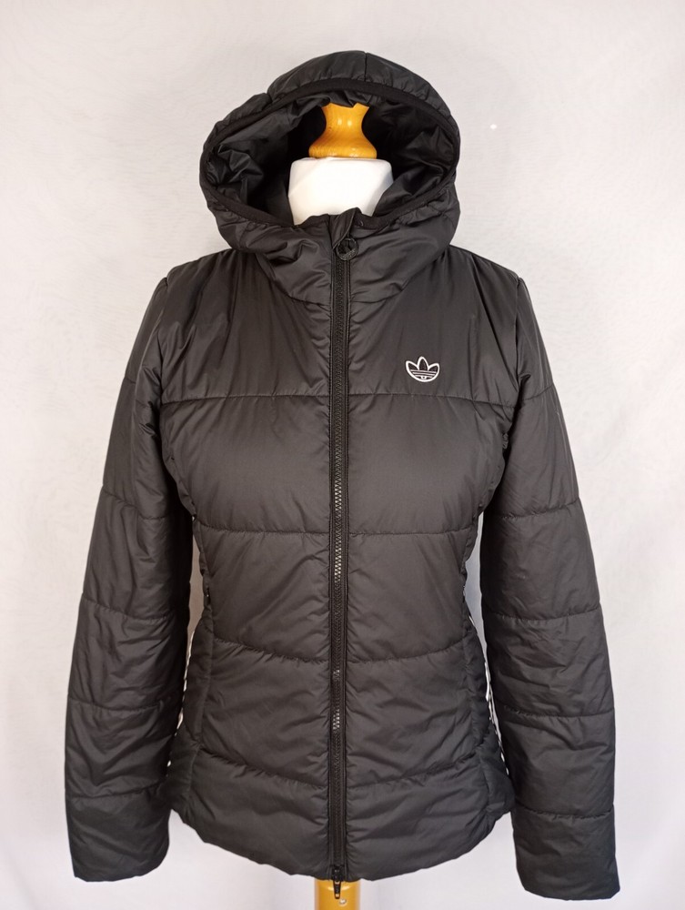 ADIDAS LIGHTWEIGHT PADDED HOODED JACKET WOMENS SIZE 12 AUTHENTIC ZIPPED POCKETS