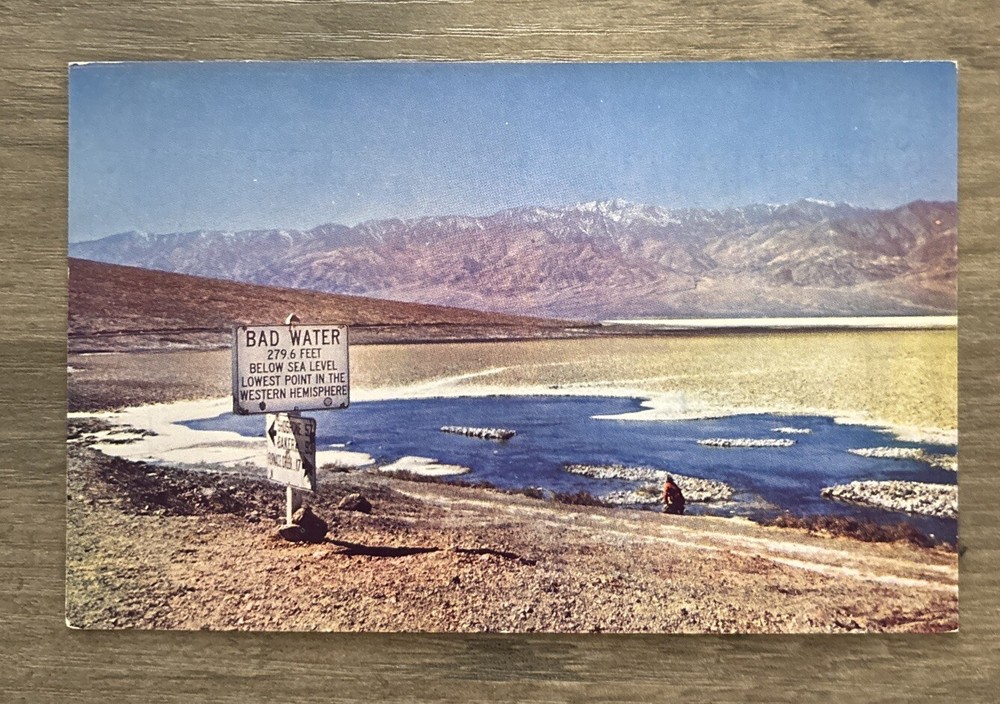 California CA Death Valley National Monument Bad Water Postcard Old Vintage Card