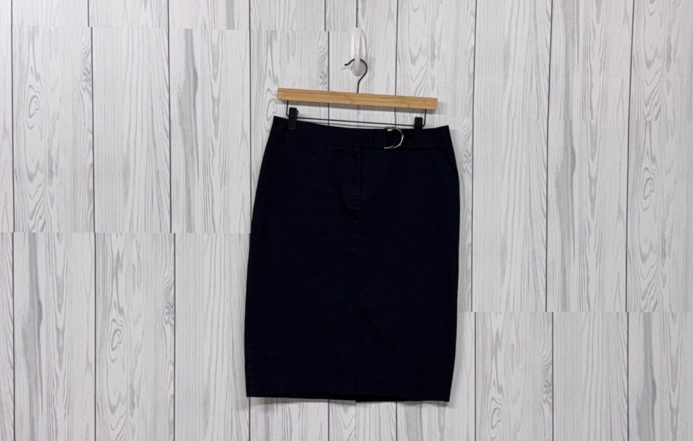 Rafaella skirt womens size 0 pencil straight high rise solid navy