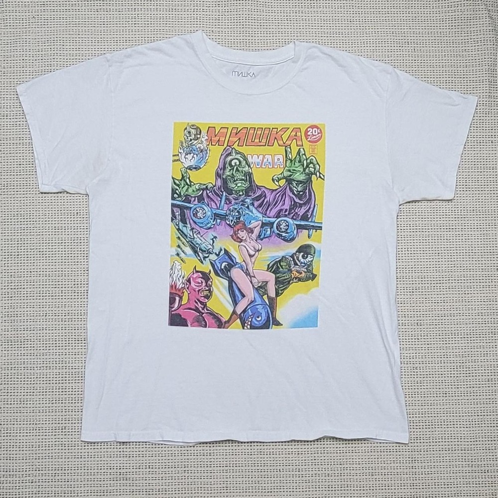 Mishka, MNWKA WAR, comic book style graphic tshirt Made in the U.S