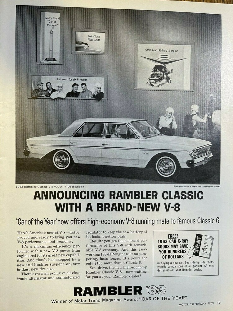 1963 Advertisement Rambler Classic V-8