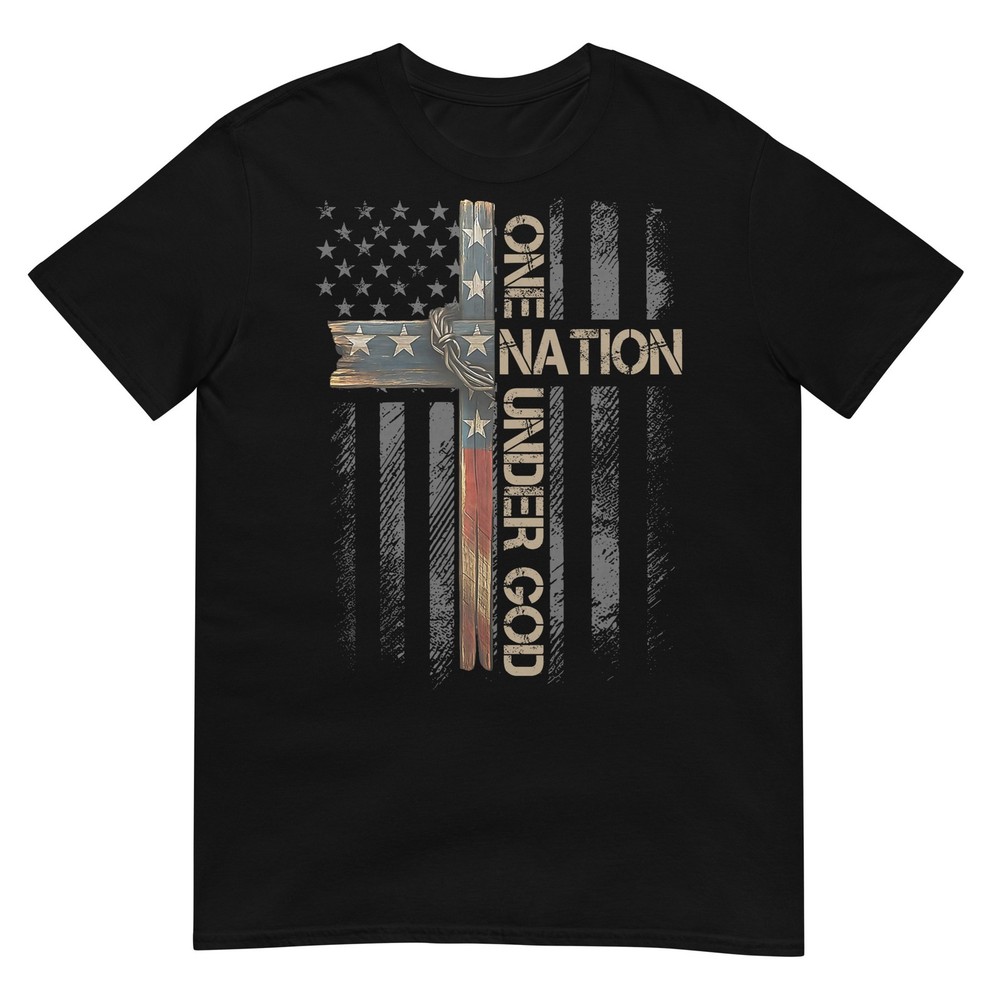 One Nation Under God US Flag 4th of July Patriotic Christian T-Shirt