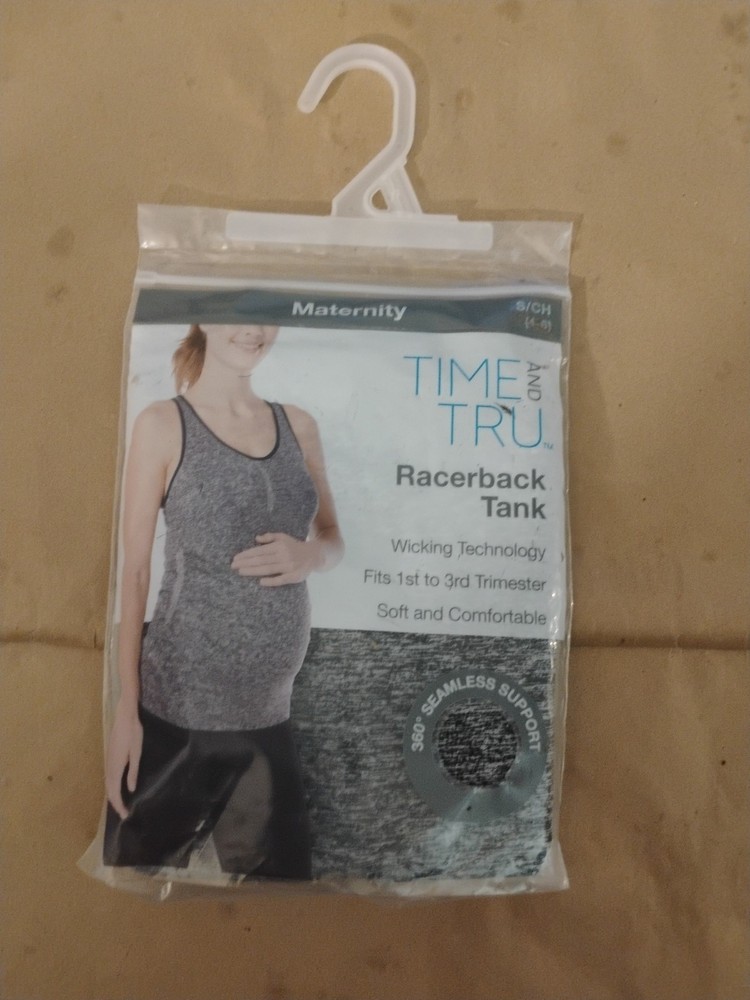 1 MATERNITY RACERBACK TANK  TOP SUPPORT 360* SEAMLESS SIZE Small NWT.