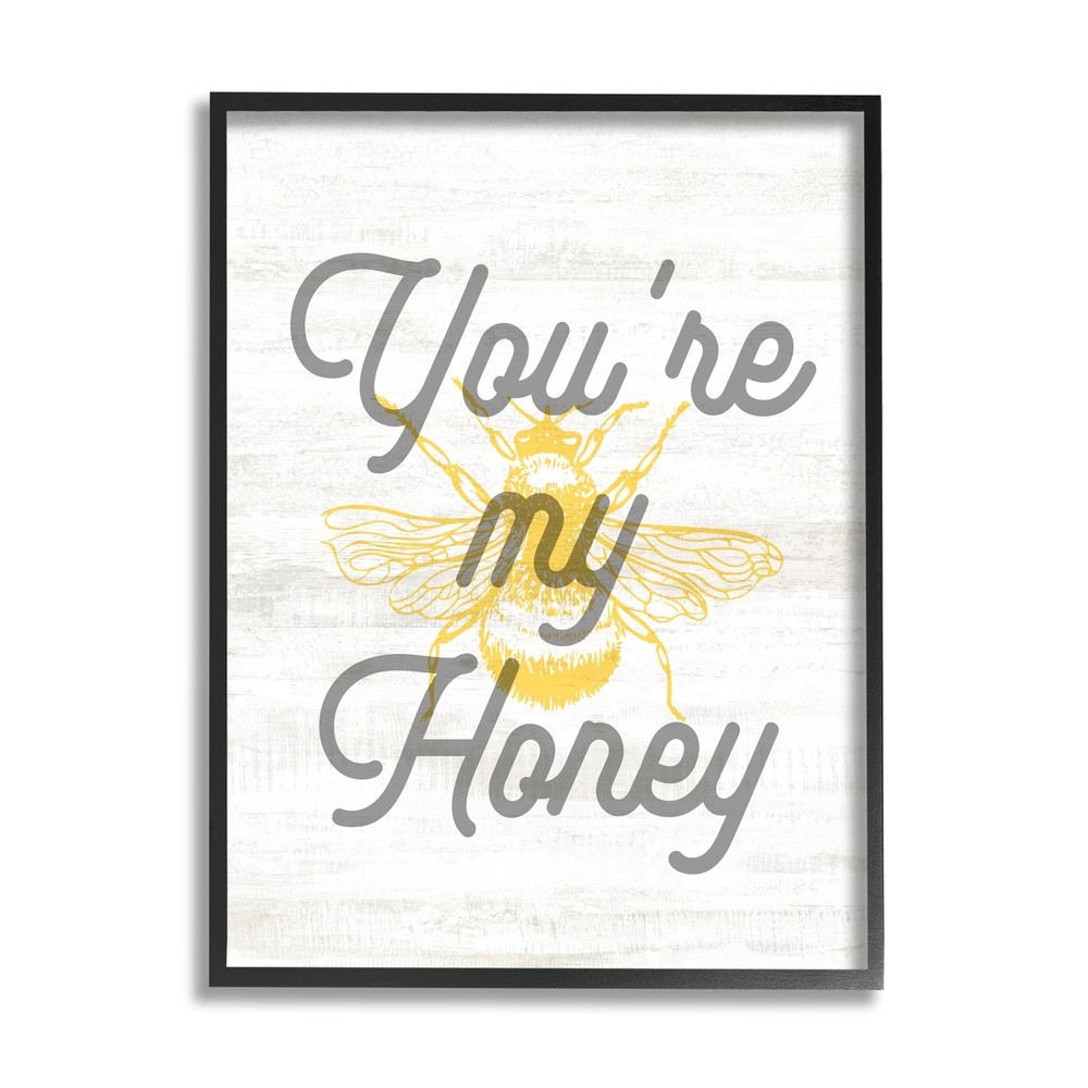 Stupell Industries You're My Honey Bee Phrase Black Framed Giclee Art Design ...