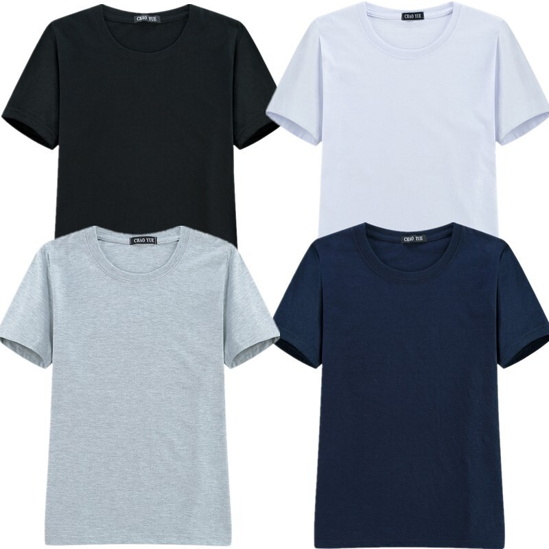 Solid Mens T-Shirts  100%Cotton Jersey Crew Pocket Tee Black Plus Size  5XL