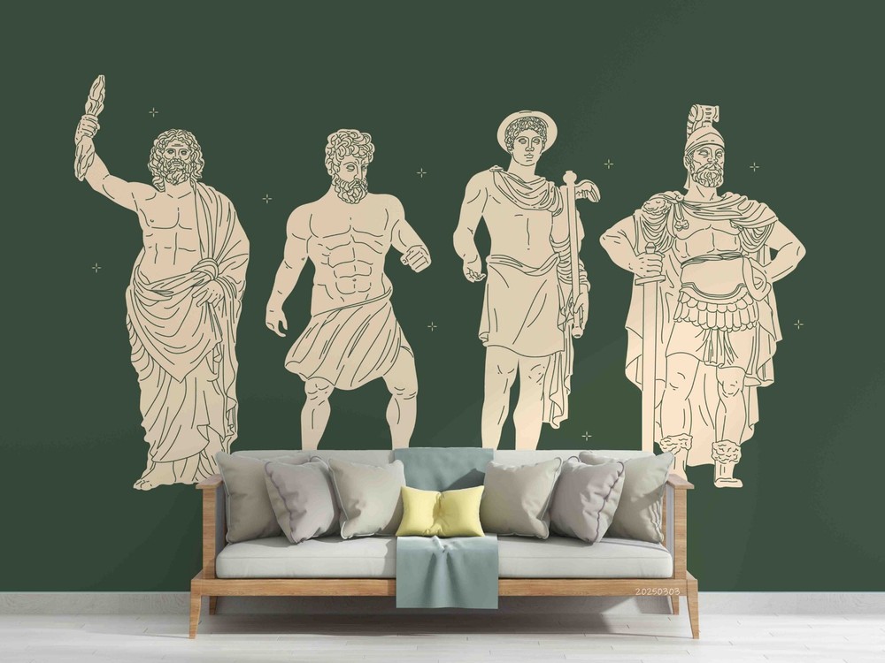 3D Hand Drawn Greece Statue Wall Murals Wallpaper Murals Wall Sticker 10