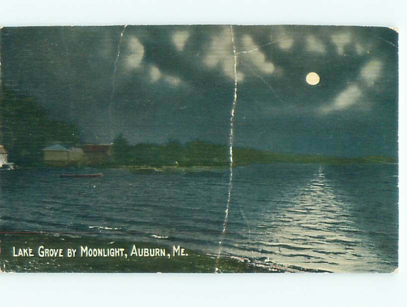 Divided-back LAKE SCENE Auburn Maine ME m/09 AE5239