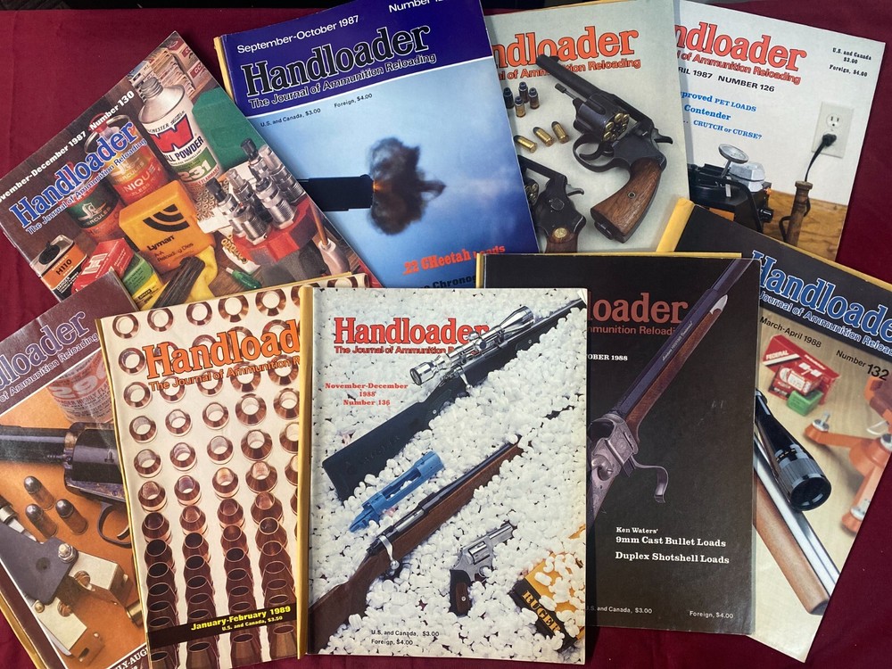 HANDLOADER The Journal of Ammunition Reloading MISC 1987-1989 ISSUES