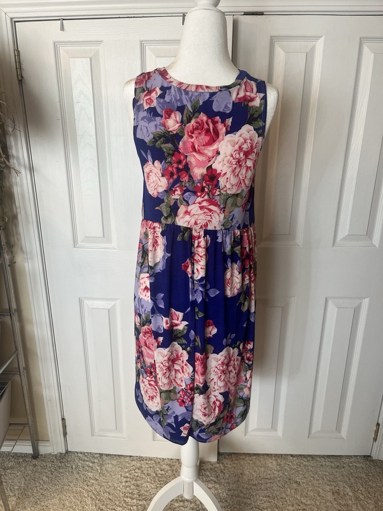 Women’s Purple And Pink Floral Dress
