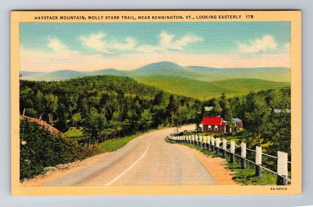 Bennington VT-Vermont, Haystack Mountain, Molly Stark Trail, Vintage Postcard