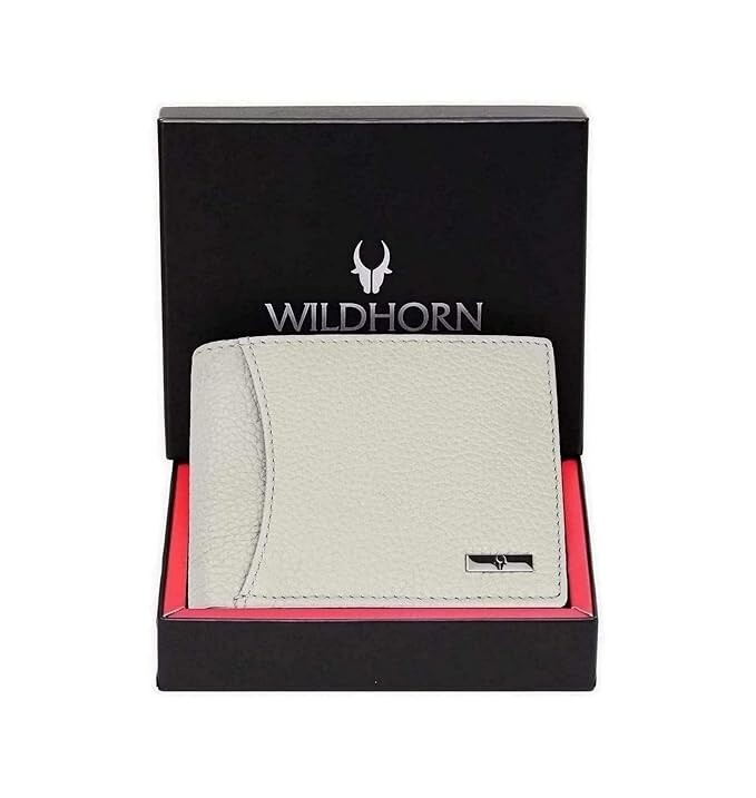 Men's Beige WildHorn Leather Wallet (Pack of 1)