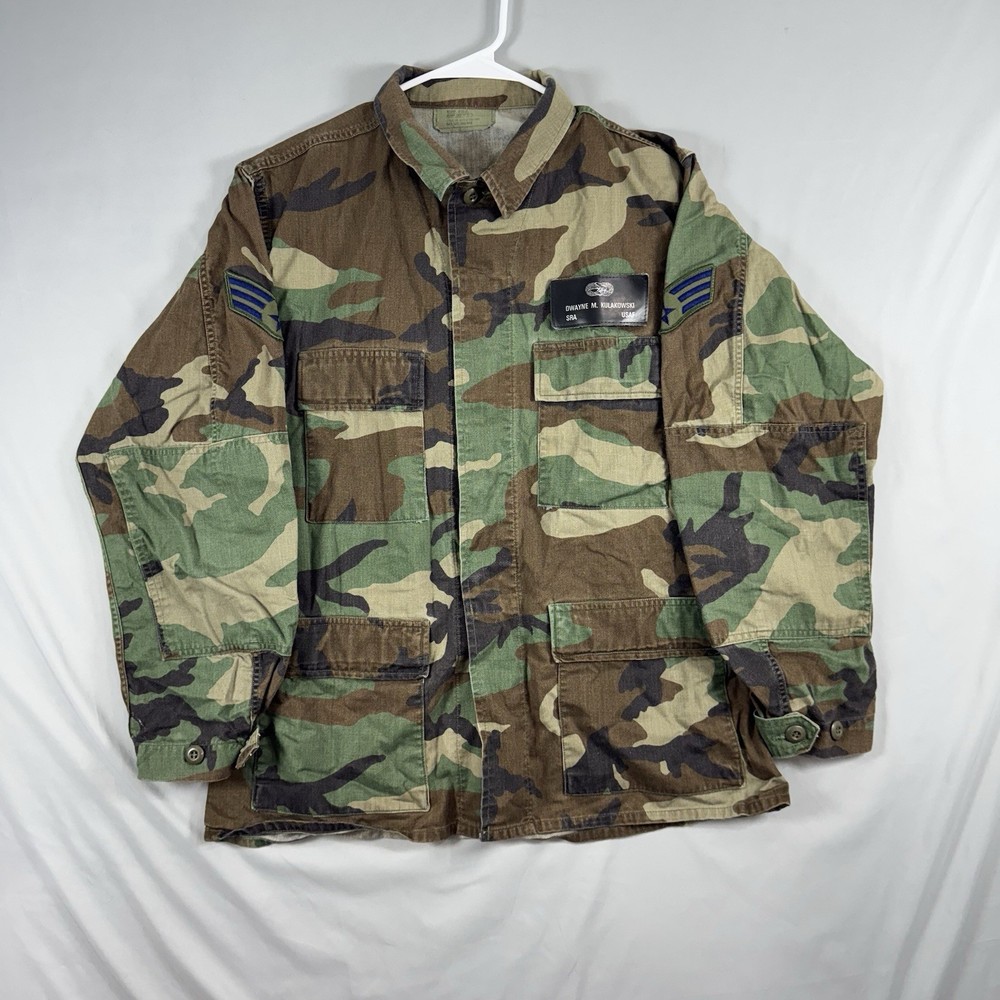 Vintage US Army Jacket Men’s Medium Regular Woodland Camo Combat Coat 80s BDU