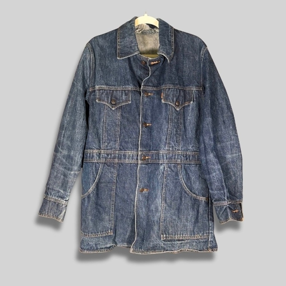 Vintage 70s Levi’s Orange Tab Denim Chore Coat USA Made Medium