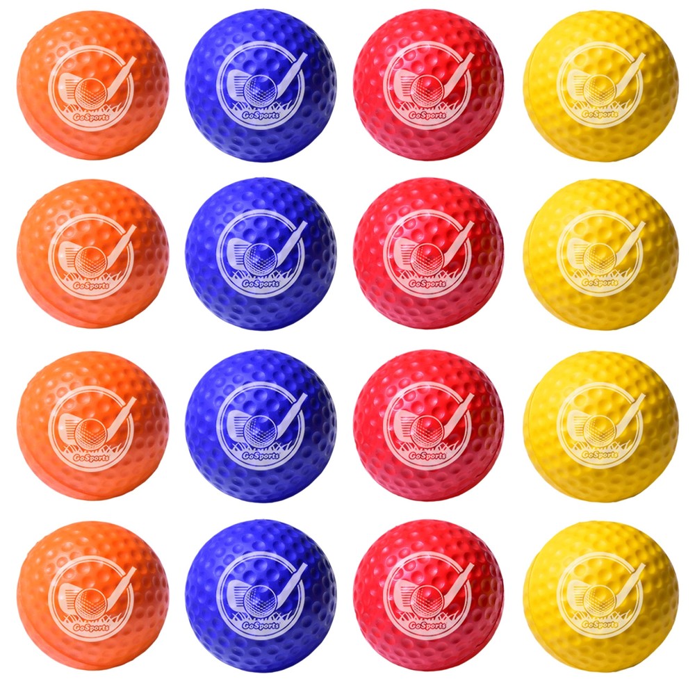 16 Pack Foam Golf Practice Balls with Realistic Feel and Limited Flight for Indoor & Outdoor Training