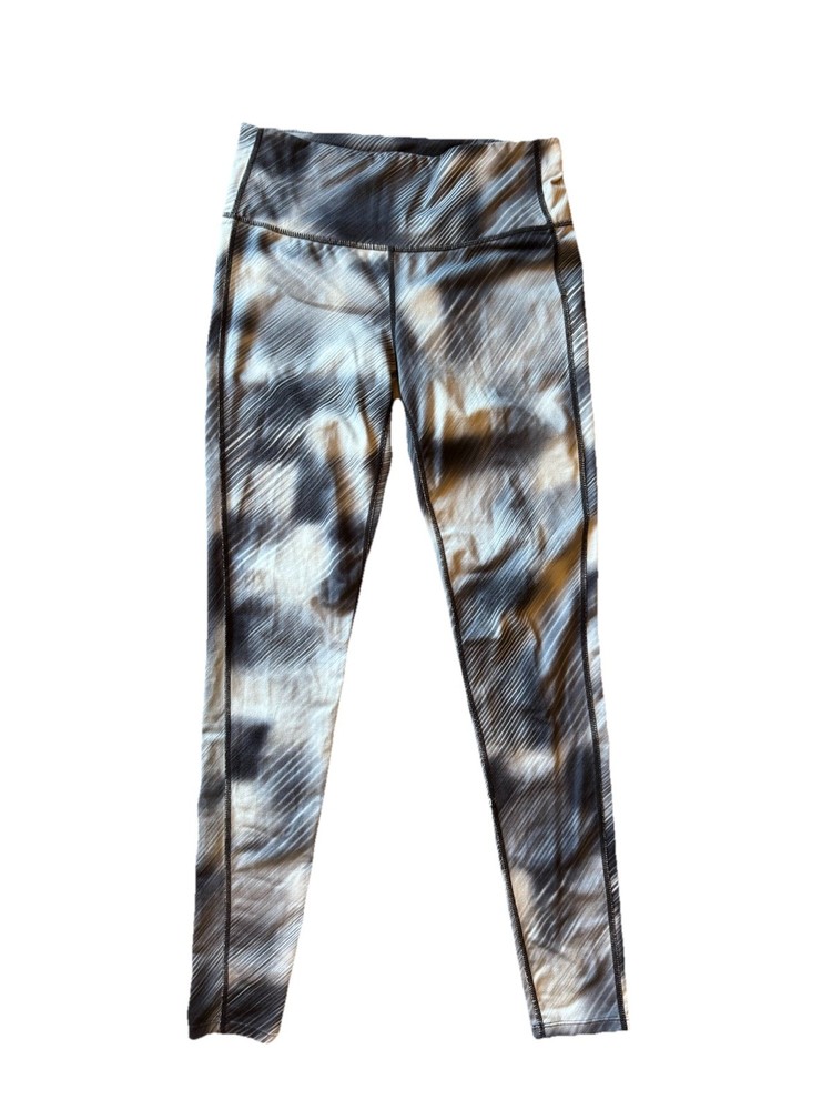 Athleta Womens High Rise Alpine Chaturanga Black Marble Leggings Size Small