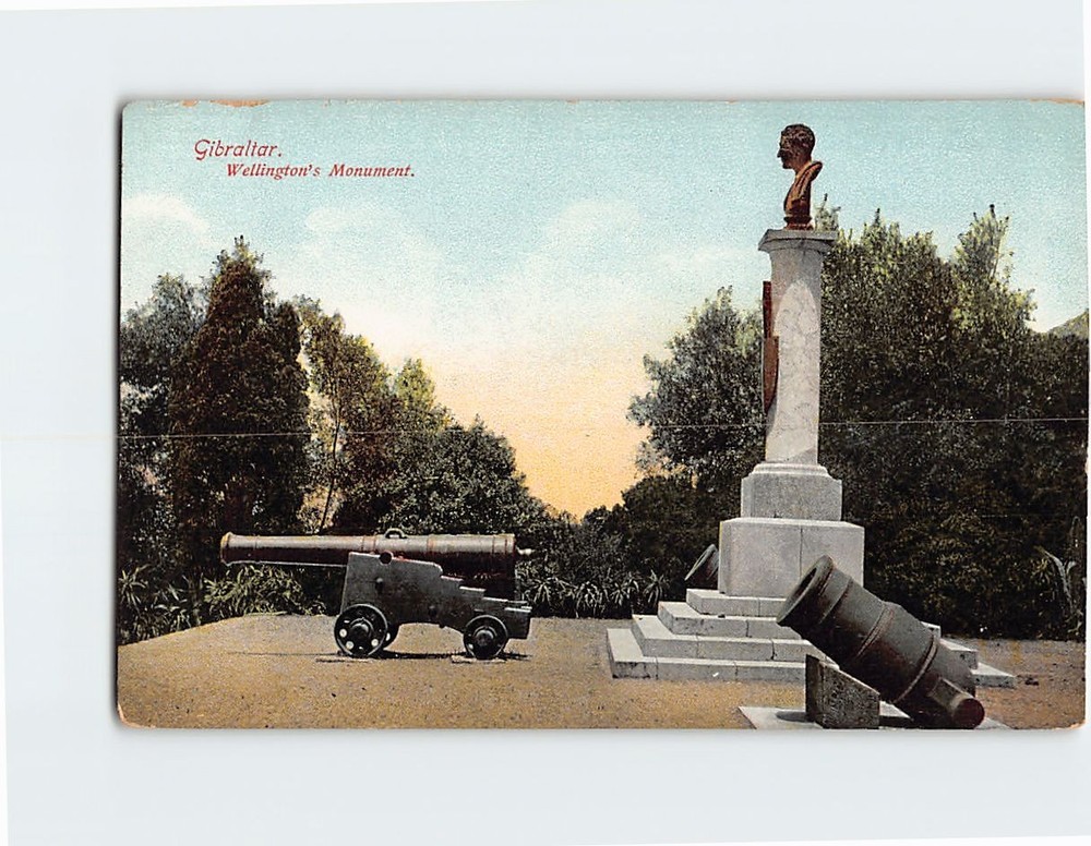Postcard Wellington's Monument Gibraltar British Overseas Territory