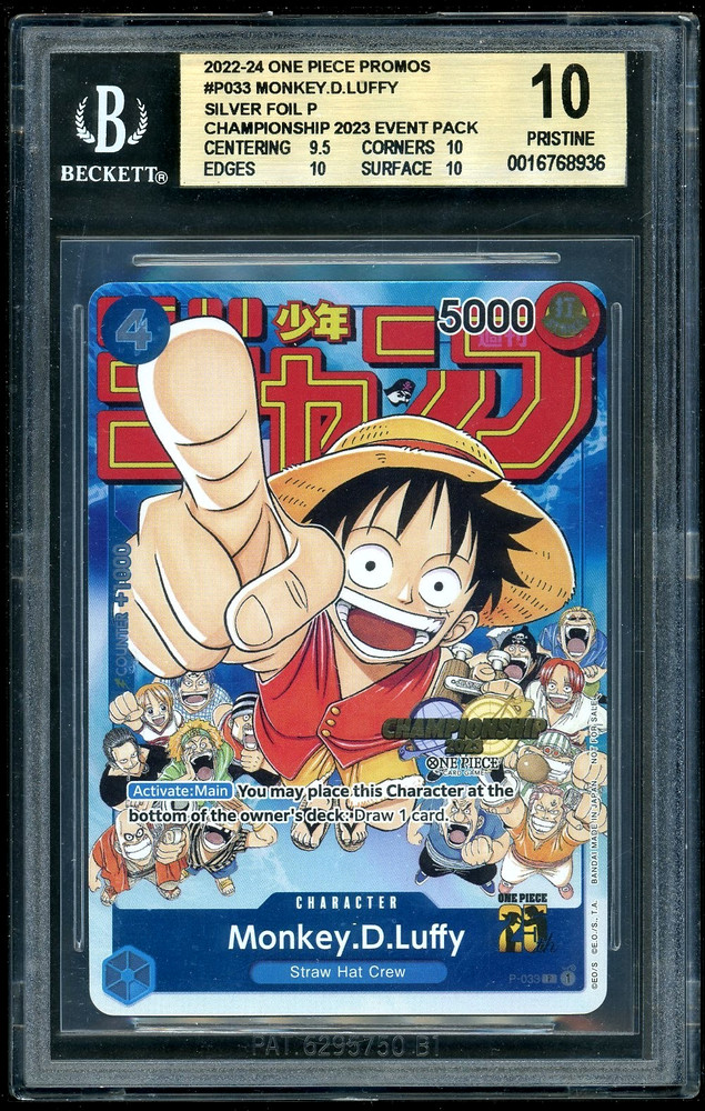 2022-24 One Piece Monkey.D.Luffy SILVER FOIL P(Champion Version) Promos BGS 10RCH IS ACCEPTING CONSIGNMENTS! UP TO 95% PAYOUTS!