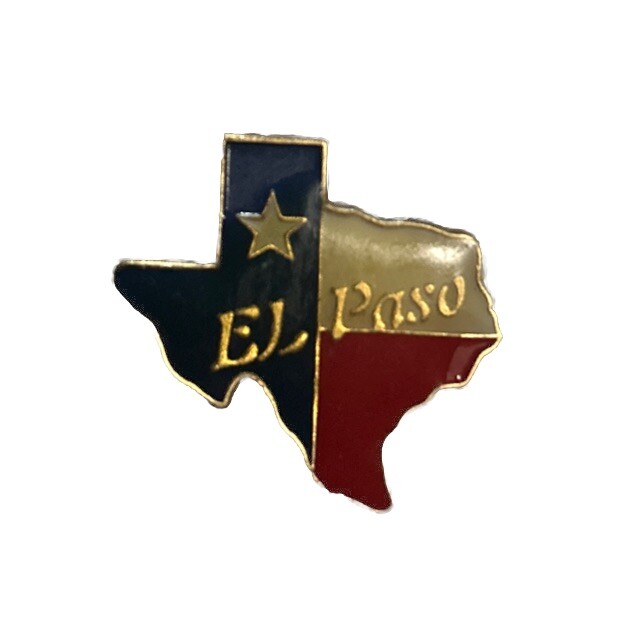 El Paso Texas State Colors Lapel Pin Hat Vest Brooch gold tone Badge Cowboy