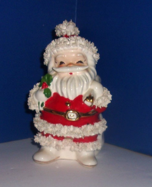 Pre Owned Vintage Napco? Spaghetti Trim Santa Claus Planter ILX267B