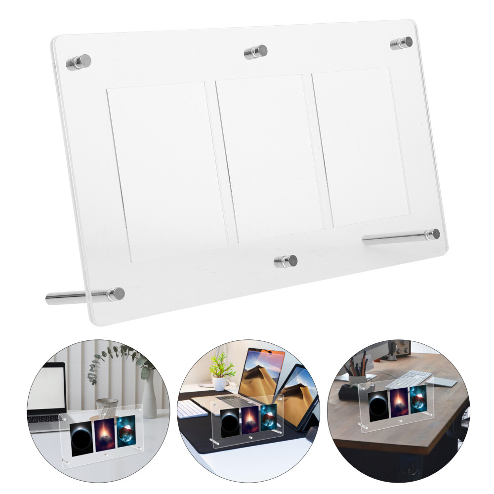 Clear Baseball Card Display Stand - Office or Sports Card Shelf Rack