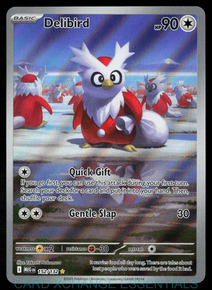 Delibird 152/132 Illustration Rare Mega Evolution Pokemon Holo Near Mint