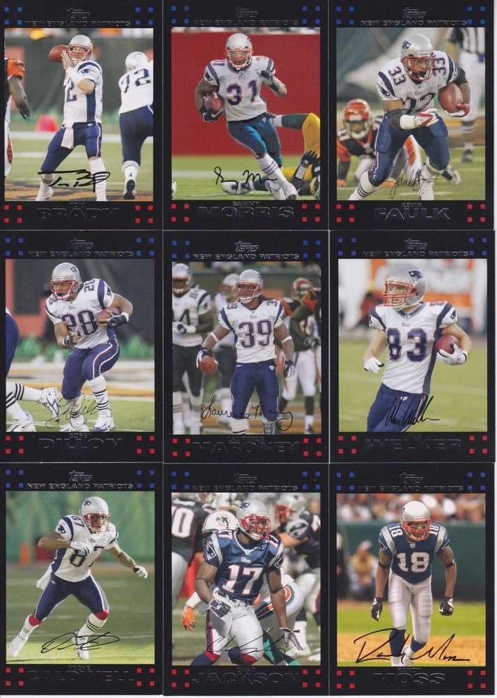 2007 Topps Football Complete Team Set New England Patriots (15) Tom Brady
