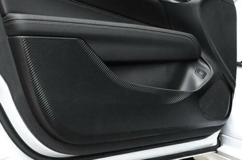 For Cadillac CT4 2020-25 PU Leather Carbon Fiber Inner Door Anti-Kick Panel Trim