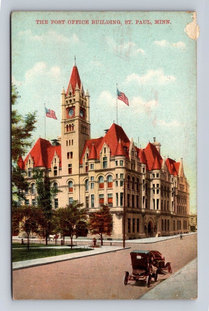 St Paul MN- Minnesota, United States Post Office Building, Vintage Postcard