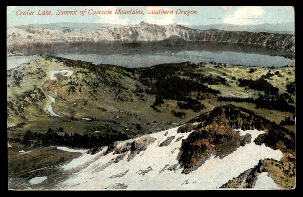 Postcard Crater Lake, Cascade Mountains, Southern Oregon OR