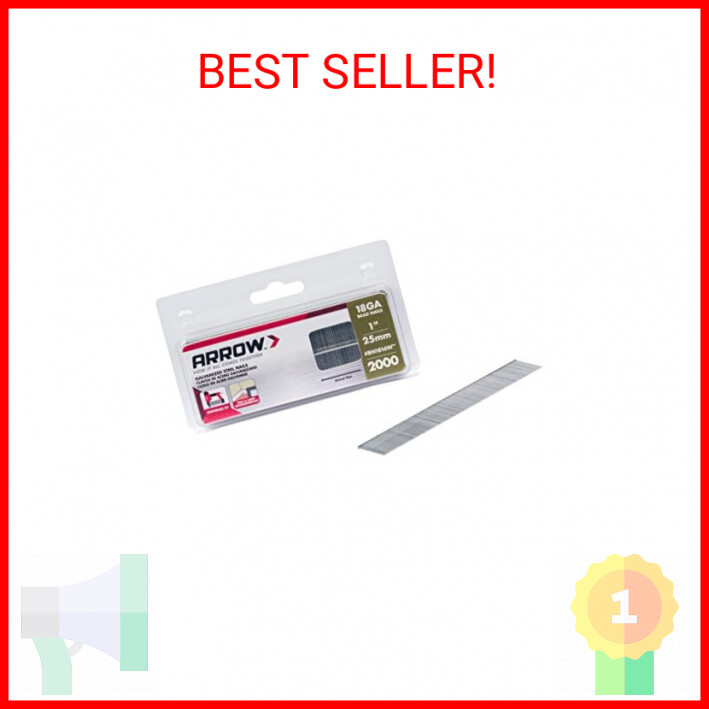 Arrow BN1816WCS 18-Gauge Steel Brad Nails for Molding, Cabinets, Framing, Trim,