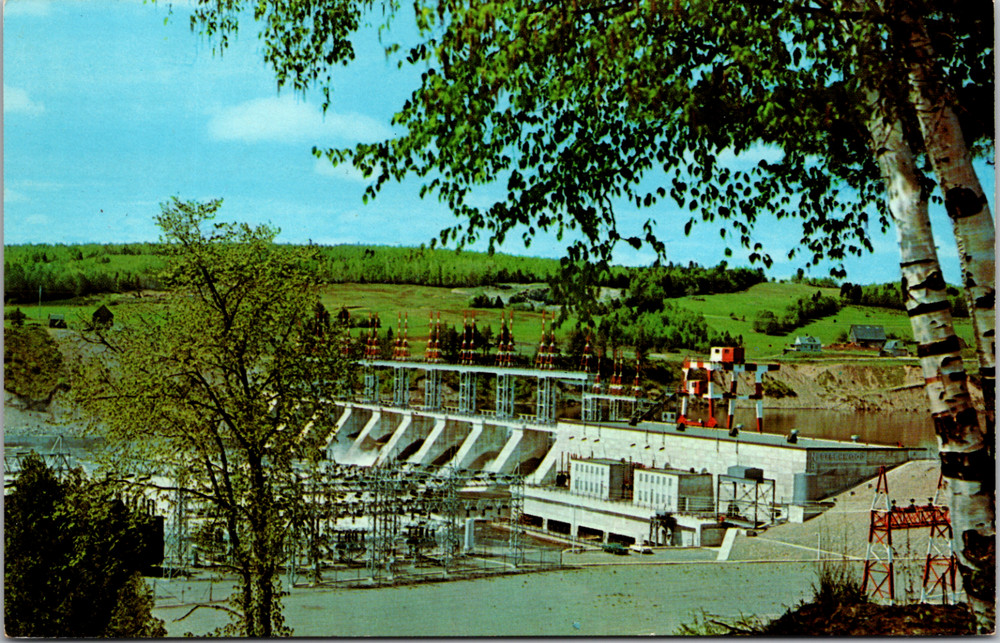 New Brunswick Beechwood Hydroelectric Dam Canada Vintage Postcard