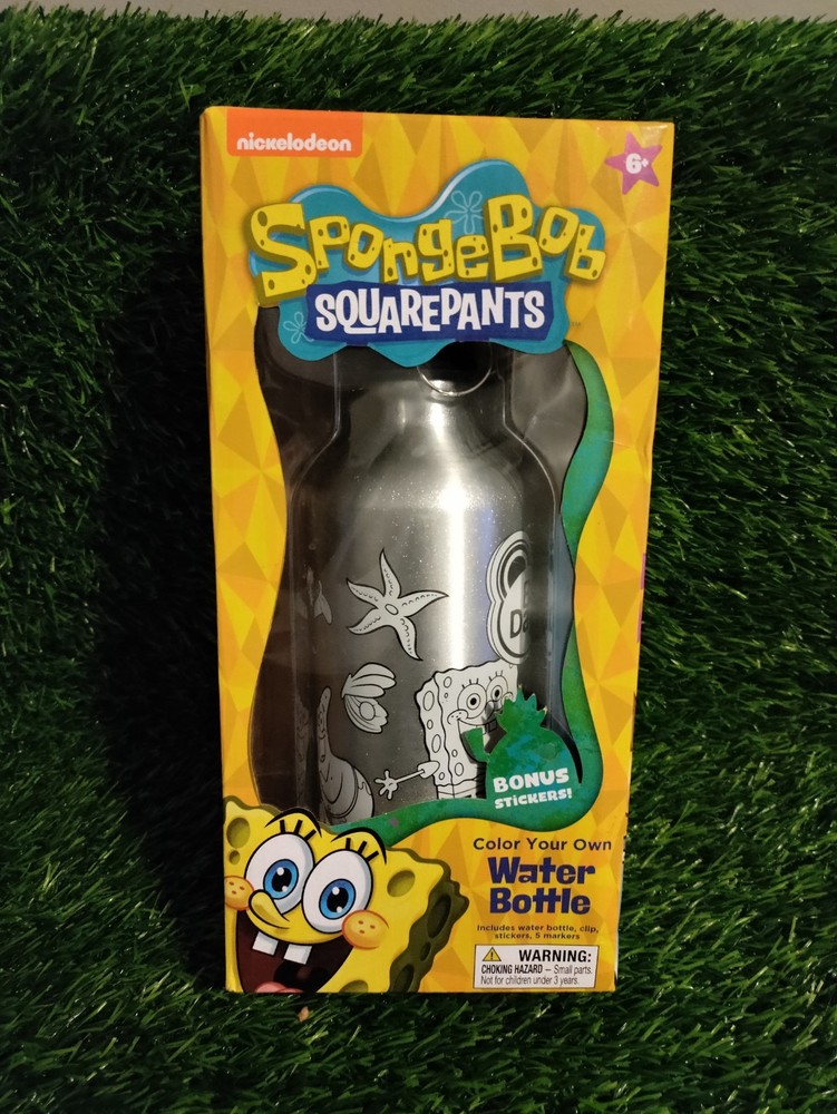 SpongeBob SquarePants Color Your Own Water Bottle New nickelodeon kids fun