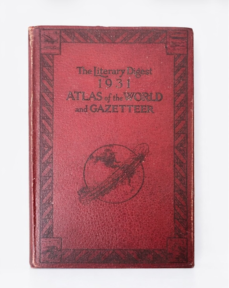 1931 Literary Digest Atlas of the World Vintage Rand McNally Antique Pristine