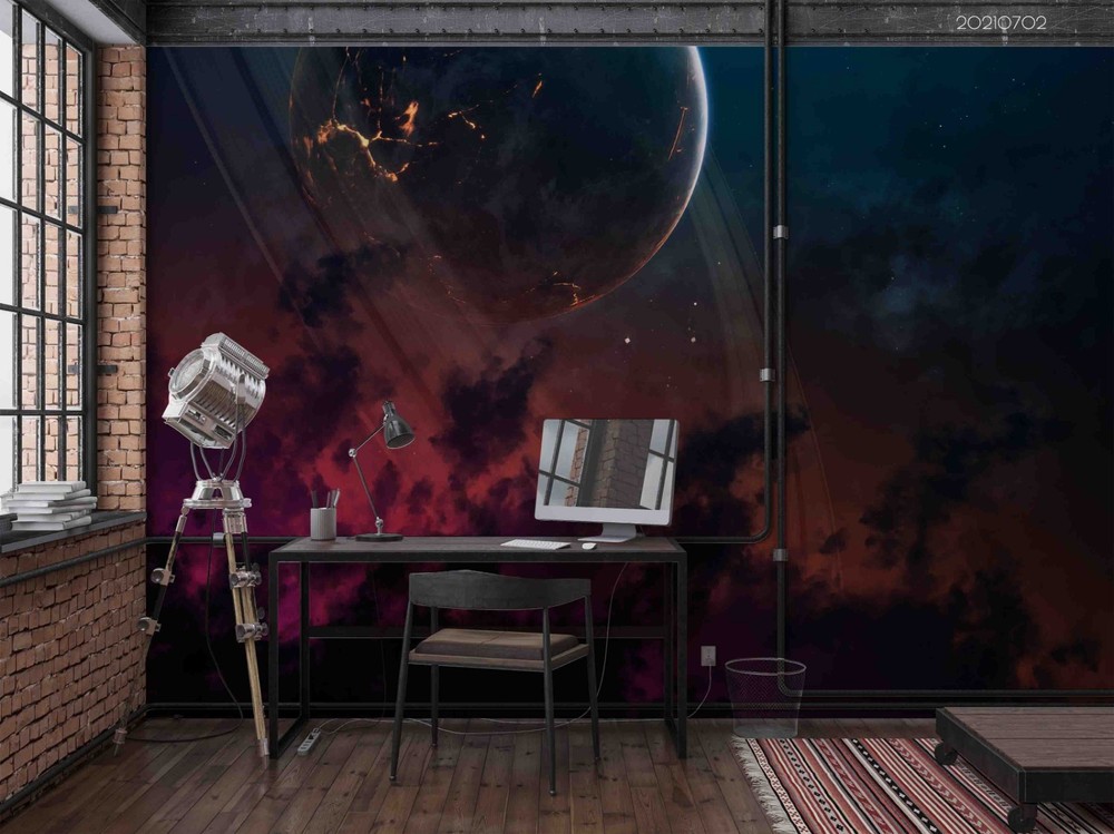 3D Space Planet Nebula Wall Murals Wallpaper Murals Wall Sticker